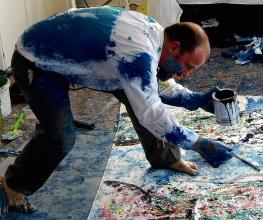 Action Painting mit Christof Klemmt und Helmut R. Klein in der Galerie Stexwig